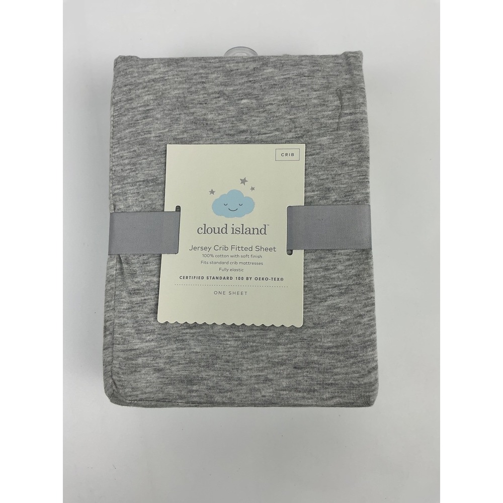 Cloud Island Jersey Crib Fitted Sheet Gray 100%‎ Cotton Soft Finish New